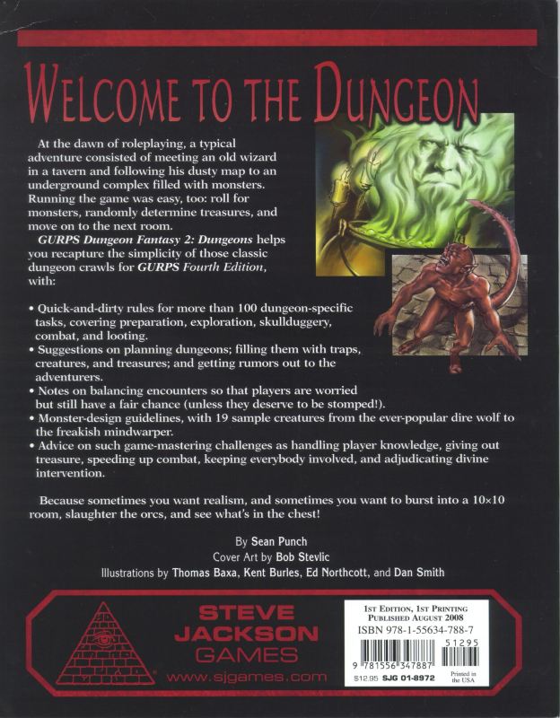 GURPS Dungeon Fantasy 2: Dungeons (Back)