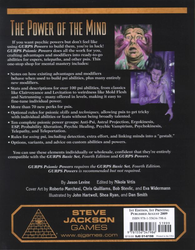 GURPS Psionic Powers (Back)