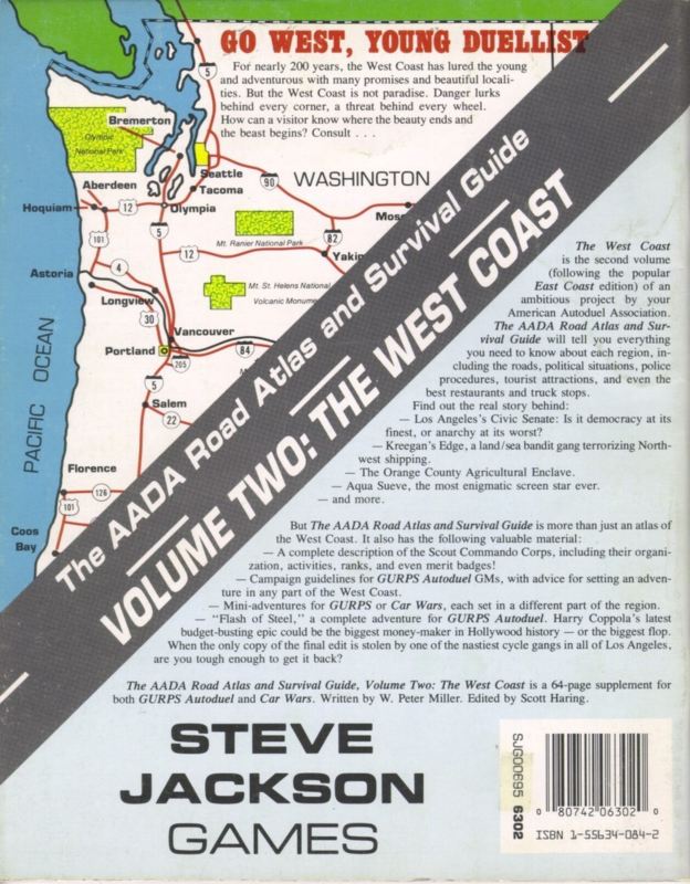 The AADA Road Atlas and Survival Guide, Volume Two: The West Coast (Back)