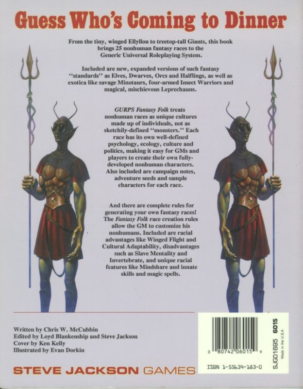 GURPS Fantasy Folk, First Edition (Back)