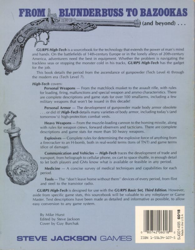 GURPS High-Tech, First Edition (Back)