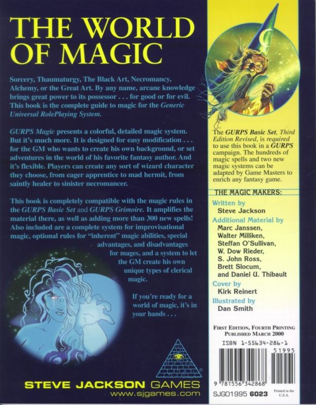GURPS Magic, Second Edition (Back)