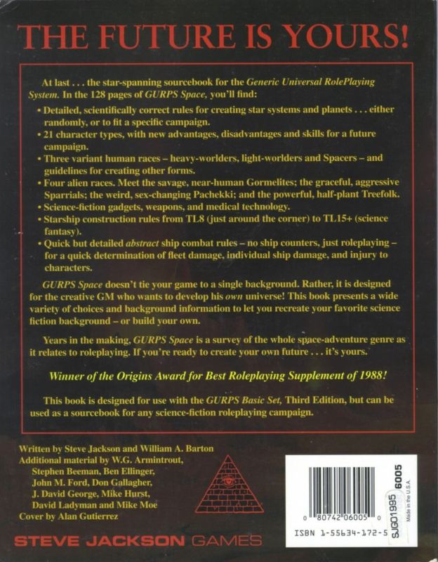 GURPS Space, Second Edition (Back)