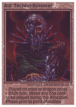 Need: 0    Want: 1    Have: 2    Will Trade: 0    In Storage: 0              A10 ‑ Techno‑Sorcerer  Set: NE  Rarity: E1    Artist: Edward P. Beard Jr.    
