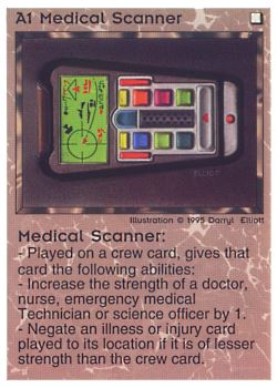 Need: 0    Want: 0    Have: 68    Will Trade: 60    In Storage: 42              A1 ‑ Medical Scanner  Set: NE  Rarity: C1    Artist: Darryl Elliott    