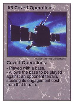 Need: 0    Want: 0    Have: 39    Will Trade: 31    In Storage: 26              A3 ‑ Covert Operations  Set: Pir  Rarity: U1    Artist: Michael Carroll    