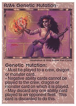 Need: 0    Want: 0    Have: 63    Will Trade: 55    In Storage: 38              R/A4 ‑ Genetic Mutation  Set: NE  Rarity: C1    Artist: Susan Van Camp    
