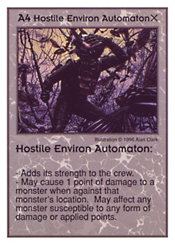 Need: 2    Want: 10    Have: 1    Will Trade: 0    In Storage: 0              A4 ‑ Hostile Environ Automaton  Set: GI  Rarity: U1    Artist: Alan Clark    