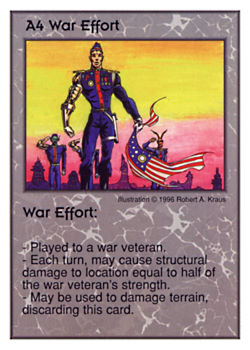 Need: 2    Want: 10    Have: 1    Will Trade: 0    In Storage: 0              A4 ‑ War Effort  Set: GI  Rarity: U1    Artist: Robert A. Kraus    