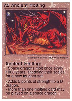 Need: 0 Want: 0 Have: 31 (+37) Will Trade: 27 In Storage: 21 A5 ‑ Ancient Molting Set: PE Rarity: V2 Artist: Paul 'Prof' Herbert Need: 0 Want: 0 Have: 31 (+37) Will Trade: 27 In Storage: 21 A5 ‑ Ancient Molting Set: PE Rarity: V2 Artist: Paul 'Prof' Herbert
