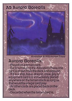 Need: 0    Want: 0    Have: 109 (+169)    Will Trade: 105    In Storage: 50              A5 ‑ Aurora Borealis  Set: UE  Rarity: R1    Artist: Michael Trapp    