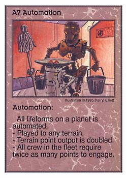Need: 0    Want: 8    Have: 5    Will Trade: 0    In Storage: 1              A7 ‑ Automation  Set: AT  Rarity: V1    Artist: Darryl Elliott    