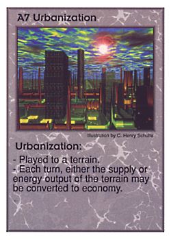 Need: 0    Want: 0    Have: 43    Will Trade: 37    In Storage: 29              A7 ‑ Urbanization  Set: Pir  Rarity: U1    Artist: C. Henry Schulte    