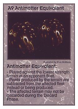 Need: 0    Want: 10    Have: 3    Will Trade: 0    In Storage: 0              A9 ‑ Antimatter Equivalent  Set: Per  Rarity: V1    Artist: Elvis McMaad    