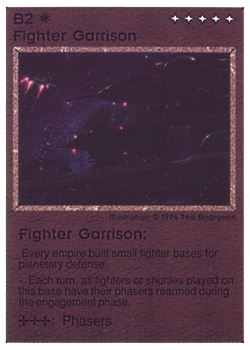 Need: 0    Want: 0    Have: 55 (+218)    Will Trade: 51    In Storage: 44              B2 ‑ Fighter Garrison (Small Text)  Set: PE  Rarity: U1    Artist: Ted Beargeon    
