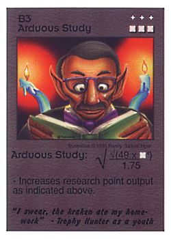 Need: 0    Want: 0    Have: 4 (+12)    Will Trade: 0    In Storage: 0              B3 ‑ Arduous Study ("I swear, the kraken…)  Set: CC  Rarity: V2    Artist: Randy 'Tarkas' Hoar    