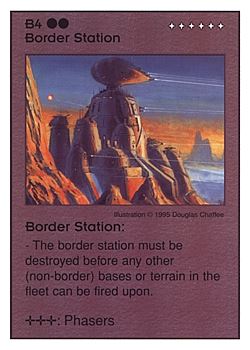Need: 0    Want: 8    Have: 5    Will Trade: 0    In Storage: 0              B4 ‑ Border Station  Set: AT  Rarity: V1    Artist: Douglas Chaffee    