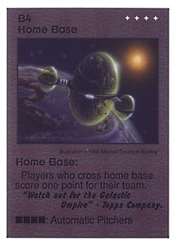 Need: 0    Want: 0    Have: 13    Will Trade: 5    In Storage: 0              B4 ‑ Home Base  Set: CC  Rarity: U    Artist: Mitchell Davidson Bentley    