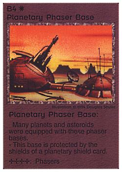 Need: 0    Want: 0    Have: 3 (+210)    Will Trade: 0    In Storage: 1              B4 ‑ Planetary Phaser Base (Large Text)  Set: PE  Rarity: U2    Artist: Douglas Shuler    