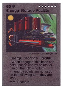 Need: 0    Want: 0    Have: 36    Will Trade: 28    In Storage: 22              B5 ‑ Energy Storage Facility  Set: PoM  Rarity: V1    Artist: Darryl Elliott    