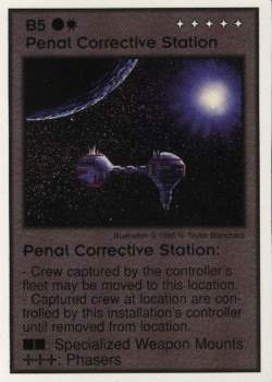 Need: 0    Want: 10    Have: 3    Will Trade: 0    In Storage: 0              B5 ‑ Penal Corrective Station  Set: GI  Rarity: U1    Artist: N. Taylor Blanchard    
