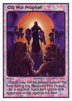 Need: 1    Want: 1    Have: 1    Will Trade: 0    In Storage: 0              C10 ‑ War Prophet  Set: Per  Rarity: E1    Artist: David A. Cherry    