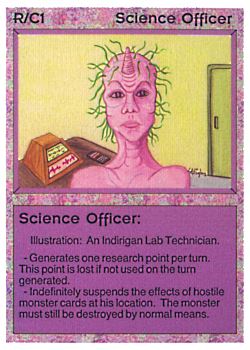 Need: 0    Want: 0    Have: 35    Will Trade: 27    In Storage: 18              R/C1 ‑ Science Officer  Set: BE  Rarity: C1    Artist: Leslie Rigley    