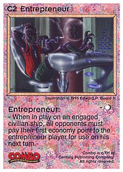 Need: 0    Want: 4    Have: 9    Will Trade: 0    In Storage: 1              C2 ‑ Entrepreneur  Set: Pro1  Rarity: Pro1    Artist: Edward P. Beard Jr.    