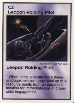 Need: 9    Want: 4    Have: 0    Will Trade: 0    In Storage: 0              C2 ‑ Leopan Raiding Pilot  Set: GI  Rarity: V1    Artist: Alan Clark    