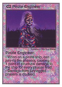 Need: 0    Want: 0    Have: 37    Will Trade: 29    In Storage: 24              C2 ‑ Pirate Engineer  Set: Pir  Rarity: U1    Artist: Scott Werner    