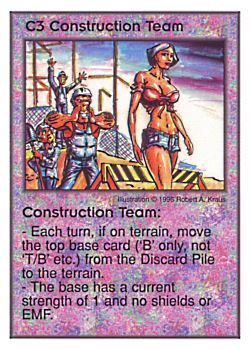 Need: 0    Want: 6    Have: 7    Will Trade: 0    In Storage: 0              C3 ‑ Construction Team  Set: Per  Rarity: U1    Artist: Robert A. Kraus    