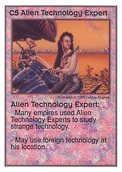 Need: 0    Want: 1    Have: 12    Will Trade: 0    In Storage: 1              C5 ‑ Alien Technology Expert  Set: AT  Rarity: U1    Artist: John Holland*    