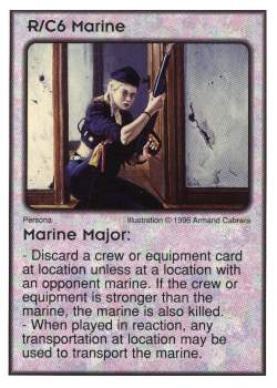 Need: 3    Want: 10    Have: 0    Will Trade: 0    In Storage: 0              R/C6 ‑ Marine ‑ Marine Major  Set: Per  Rarity: V1    Artist: Armand Cabrera    