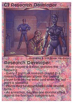 Need: 0    Want: 0    Have: 9 (+23)    Will Trade: 6    In Storage: 2              C7 ‑ Research Developer  Set: NE  Rarity: V1    Artist: Susan Van Camp    