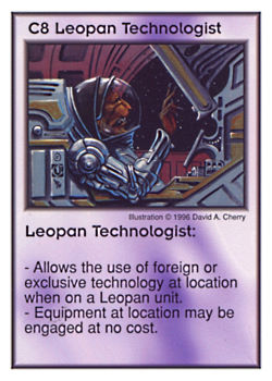 Need: 2    Want: 8    Have: 3    Will Trade: 0    In Storage: 1              C8 ‑ Leopan Technologist  Set: Per  Rarity: V1    Artist: David A. Cherry    