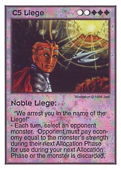 Need: 0    Want: 2    Have: 7    Will Trade: 0    In Storage: 0              C5 ‑ Liege ‑ Noble Liege  Set: AF  Rarity: R1    Artist: jael    