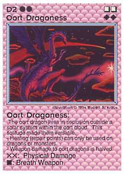 Need: 0    Want: 0    Have: 37 (+45)    Will Trade: 33    In Storage: 30              D2 ‑ Oort Dragoness  Set: PE  Rarity: U1    Artist: Robert A. Kraus    