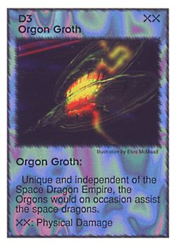 Need: 0    Want: 1    Have: 8    Will Trade: 0    In Storage: 0              D3 ‑ Orgon Groth  Set: GI  Rarity: R2    Artist: Elvis McMaad    