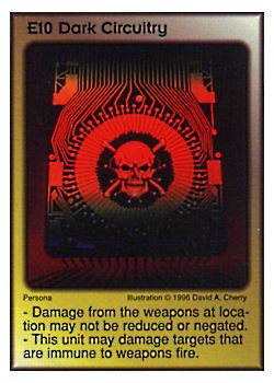 Need: 2 Want: 1 Have: 0 Will Trade: 0 In Storage: 0 E10 ‑ Dark Circuitry Set: Per Rarity: E1 Artist: David A. Cherry Need: 2 Want: 1 Have: 0 Will Trade: 0 In Storage: 0 E10 ‑ Dark Circuitry Set: Per Rarity: E1 Artist: David A. Cherry