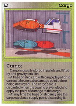 Need: 0    Want: 0    Have: 45 (+3)    Will Trade: 40    In Storage: 38              E1 ‑ Cargo  Set: BE  Rarity: C1    Artist: Gary A. Kalin    