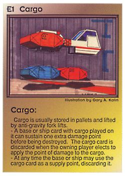 Need: 0    Want: 0    Have: 39 (+442)    Will Trade: 35    In Storage: 32              E1 ‑ Cargo  Set: PE  Rarity: C1    Artist: Gary A. Kalin    