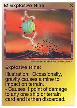 Need: 0 Want: 0 Have: 72 (+262) Will Trade: 68 In Storage: 47 E1 ‑ Explosive Mine Set: NE Rarity: C1 Artist: Ralph Pecchia Jr. Need: 0 Want: 0 Have: 72 (+262) Will Trade: 68 In Storage: 47 E1 ‑ Explosive Mine Set: NE Rarity: C1 Artist: Ralph Pecchia Jr.
