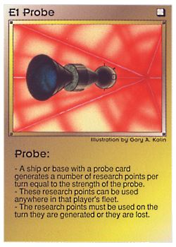 Need: 0    Want: 0    Have: 45 (+403)    Will Trade: 41    In Storage: 38              E1 ‑ Probe  Set: PE  Rarity: C2    Artist: Gary A. Kalin    