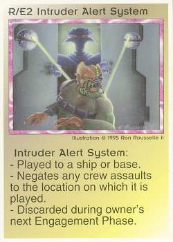 Need: 1 Want: 12 Have: 0 Will Trade: 0 In Storage: 0 R/E2 ‑ Intruder Alert System Set: Pro1 Rarity: Pro1 Artist: Ron Rousselle II Need: 1 Want: 12 Have: 0 Will Trade: 0 In Storage: 0 R/E2 ‑ Intruder Alert System Set: Pro1 Rarity: Pro1 Artist: Ron Rousselle II