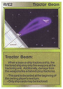 Need: 0    Want: 0    Have: 36 (+3)    Will Trade: 31    In Storage: 29              R/E2 ‑ Tractor Beam  Set: BE  Rarity: C1    Artist: Gary A. Kalin    
