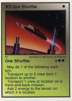Need: 3    Want: 10    Have: 0    Will Trade: 0    In Storage: 0              E3 ‑ Ore Shuttle  Set: GI  Rarity: U1    Artist: David Lee Anderson    