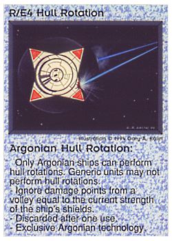 Need: 0    Want: 0    Have: 40 (+47)    Will Trade: 36    In Storage: 34              R/E4 ‑ Hull Rotation ‑ Argonian Hull Rotation  Set: PE  Rarity: U1    Artist: Gary A. Kalin    