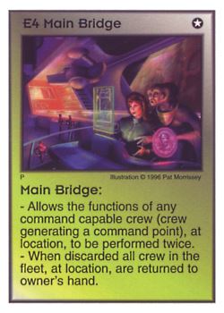 Need: 0    Want: 0    Have: 43    Will Trade: 35    In Storage: 30              E4 ‑ Main Bridge  Set: Pir  Rarity: U1    Artist: Pat Morrissey    