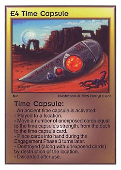 Need: 0    Want: 0    Have: 180    Will Trade: 172    In Storage: 50              E4 ‑ Time Capsule  Set: TG  Rarity: R2    Artist: Darryl Elliott    