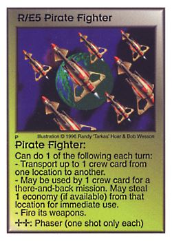 Need: 0    Want: 0    Have: 43    Will Trade: 35    In Storage: 30              R/E5 ‑ Pirate Fighter  Set: Pir  Rarity: U1    Artist: Randy 'Tarkas' Hoar & Bob Wesson    